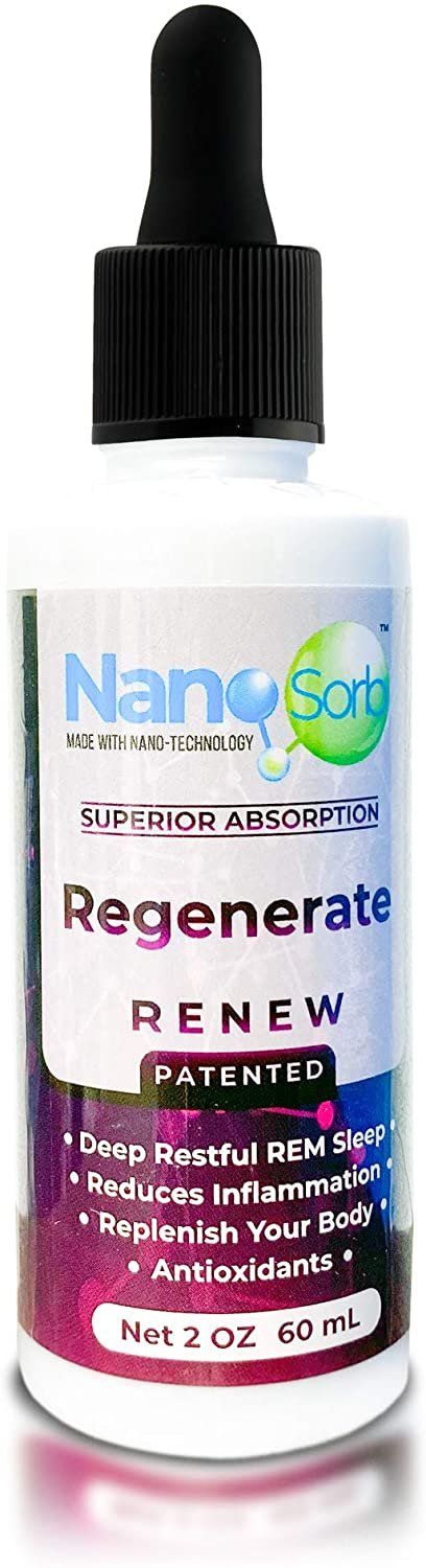 NanoCorHealth Renew Regenerate Sleep Supplement - Liquid Melatonin, Zinc, Selenium, Jujube Extract - Promotes Deep, Restful Sleeping - Natural Nighttime Calming Drops for Adults - 2oz, 60ml Bottle