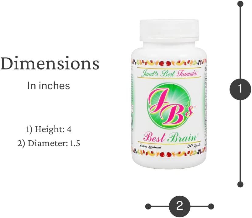 Janet's Best Formulas Best Brain, Premium Brain Supplement with Ginkgo Biloba and St John's Wort, Enhance Memory and Focus, Helps Support Cognitive Function, 30 Count, for Men & Women