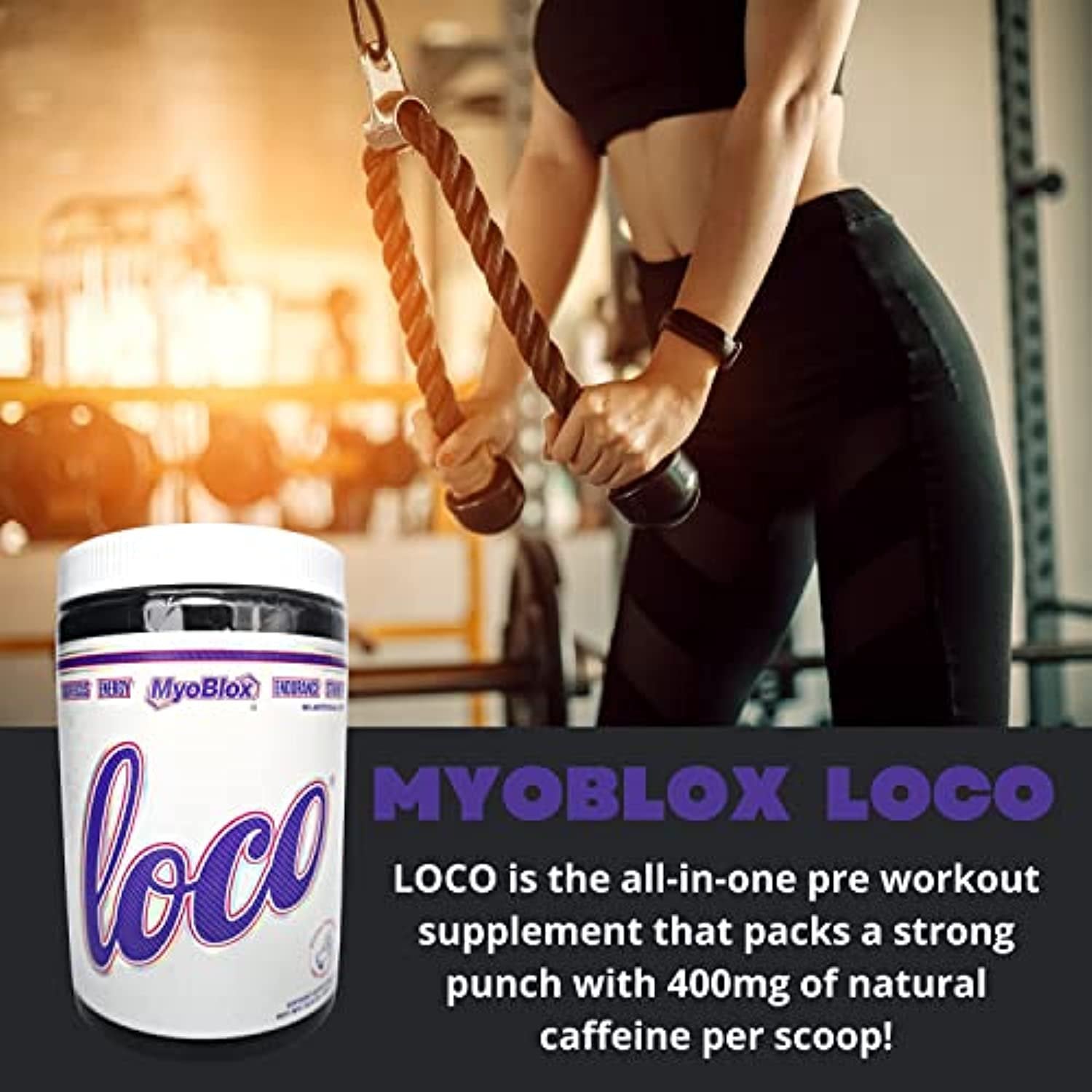 MyoBlox Loco Kiwi Raz Pre Workout - Preworkout for Men & Women