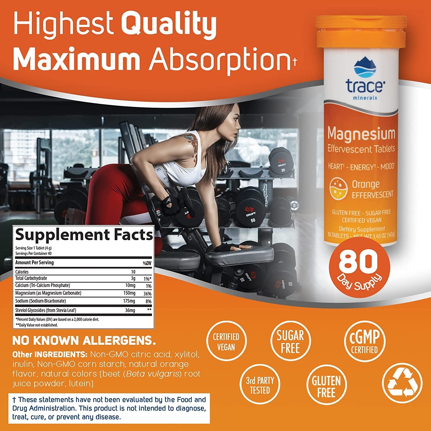 Trace Minerals Magnesium Effervescent Tablets