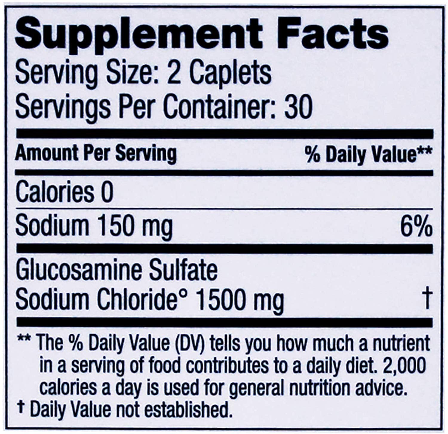 Dona Crystalline Glucosamine Sulfate, 750 Mg, 60 Count