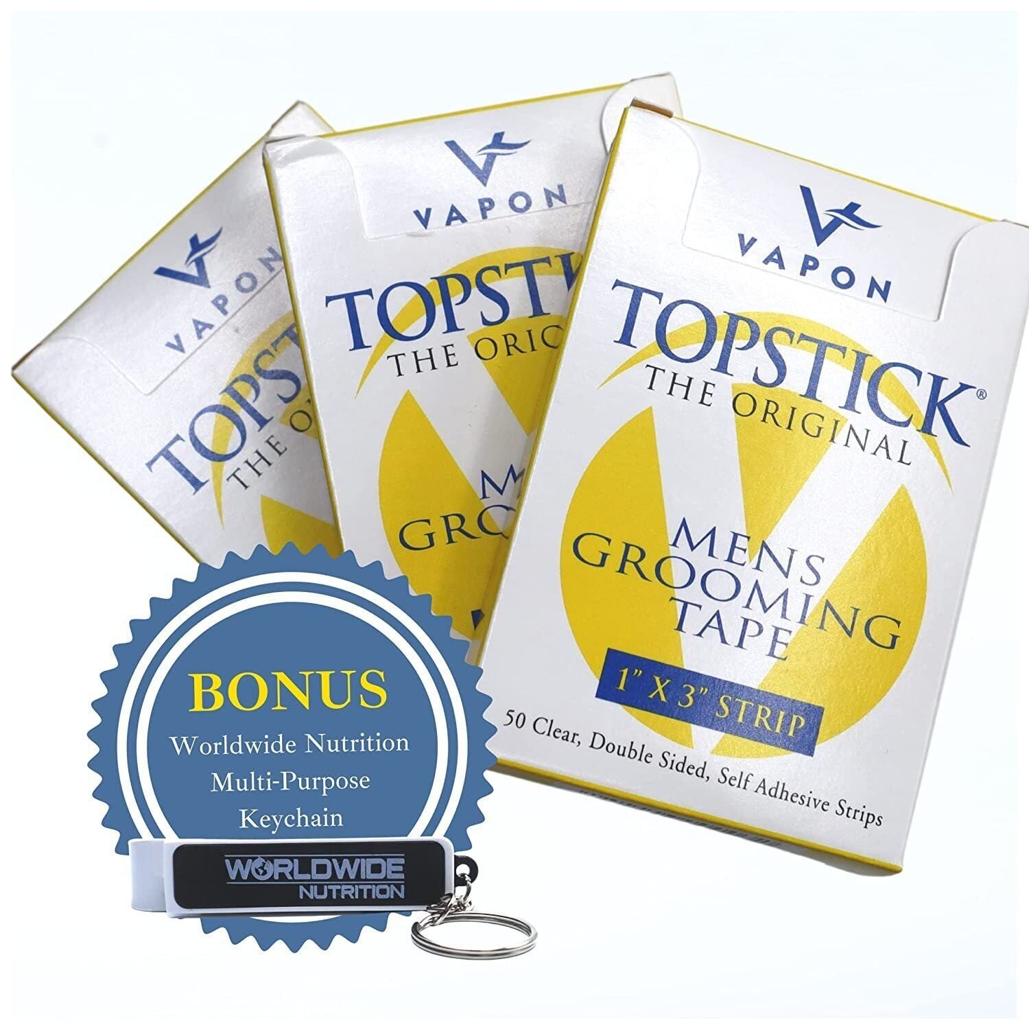 Vapon Topstick The Original Men's Grooming Tape for Toupee or Hairpiece - Clear