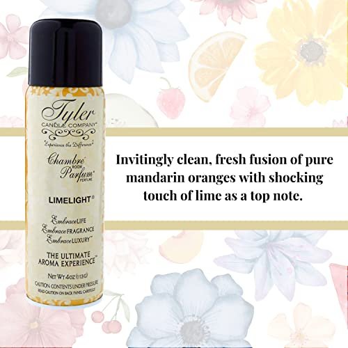 Tyler Candle Company Limelight Signature Fragrance Chambre Parfum - Luxury Scent Air Freshener Spray - Ultimate Aromatic Experience - Home Essentials - 6 Pack of 4 Oz Container with Bonus Key Chain