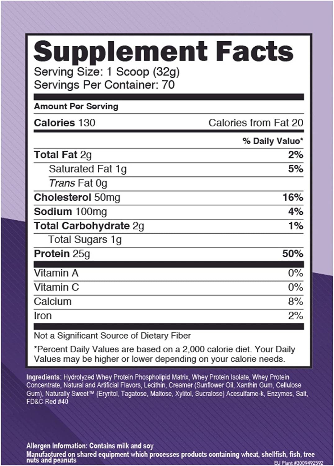 EAS 100% Platinum Whey Protein Powder - Anti Catabolic - 25g Protein