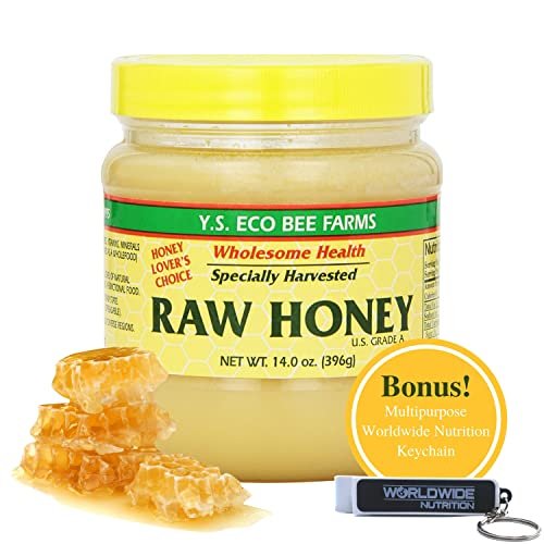 Y.S. Eco Bee Farms, Y.S. Organic Bee Farms, Wholesome Natural Raw Honey, Unpasteurized, Unfiltered, Fresh Raw State, Kosher, Pure, Natural, Healthy, Safe, Gluten Free, Specially Harvested, 14oz