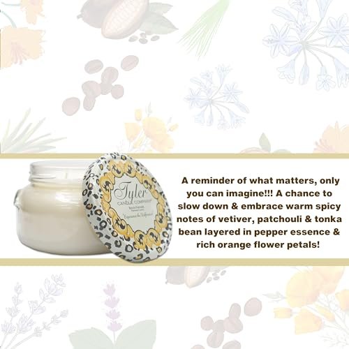 Tyler Candle Company Wishlist Candles - Luxuriously Fall Scented Candle with Essential Oils - 22 oz Extra Large White Candle and Multi-Purpose Key Chain