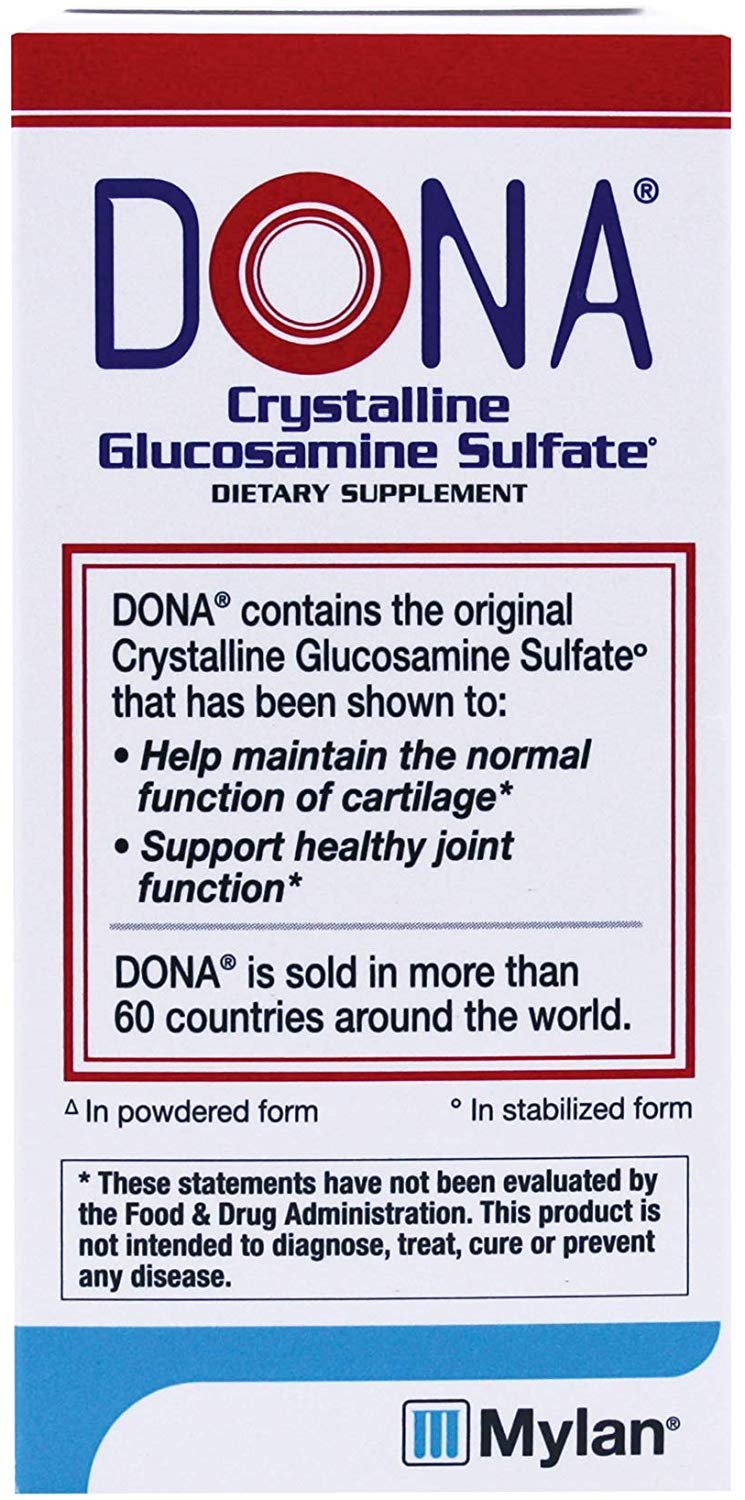 Dona Crystalline Glucosamine Sulfate, 750 Mg, 60 Count
