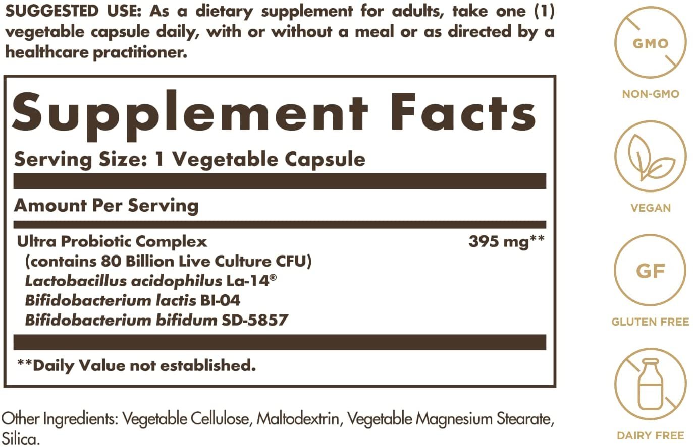 Solgar Probi Plus Enzyme Complex, 30 Capsules - 20 Billion CFU Probiotic Plus Enzymes - Once Daily - Clinically-Studied to Alleviate Occasional Gas & Bloating - Non-GMO & Dairy Free, 30 Servings