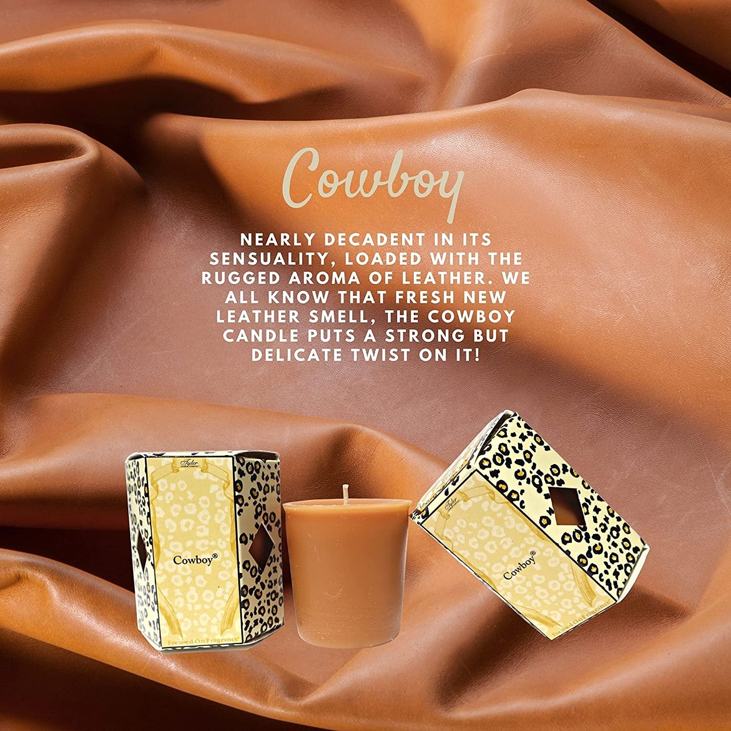 Tyler Candle Company, Cowboy Superior Votive Candles, Ultimate Aromatherapy Experience, Luxury Scented Candle with Essential Oils, Case of 16 Tyler Small Candles, 2 oz and 15 Hr Burn Time Each