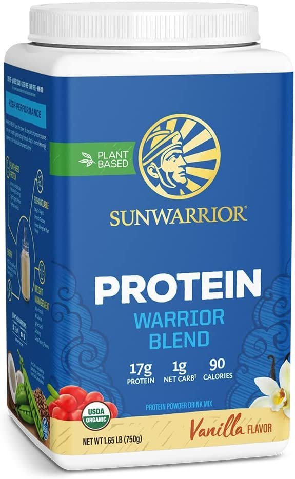 Sunwarrior - Warrior Blend, Plant Based, Raw Vegan Protein Powder with Peas & Hemp, 30 Servings, 26.4 Ounce