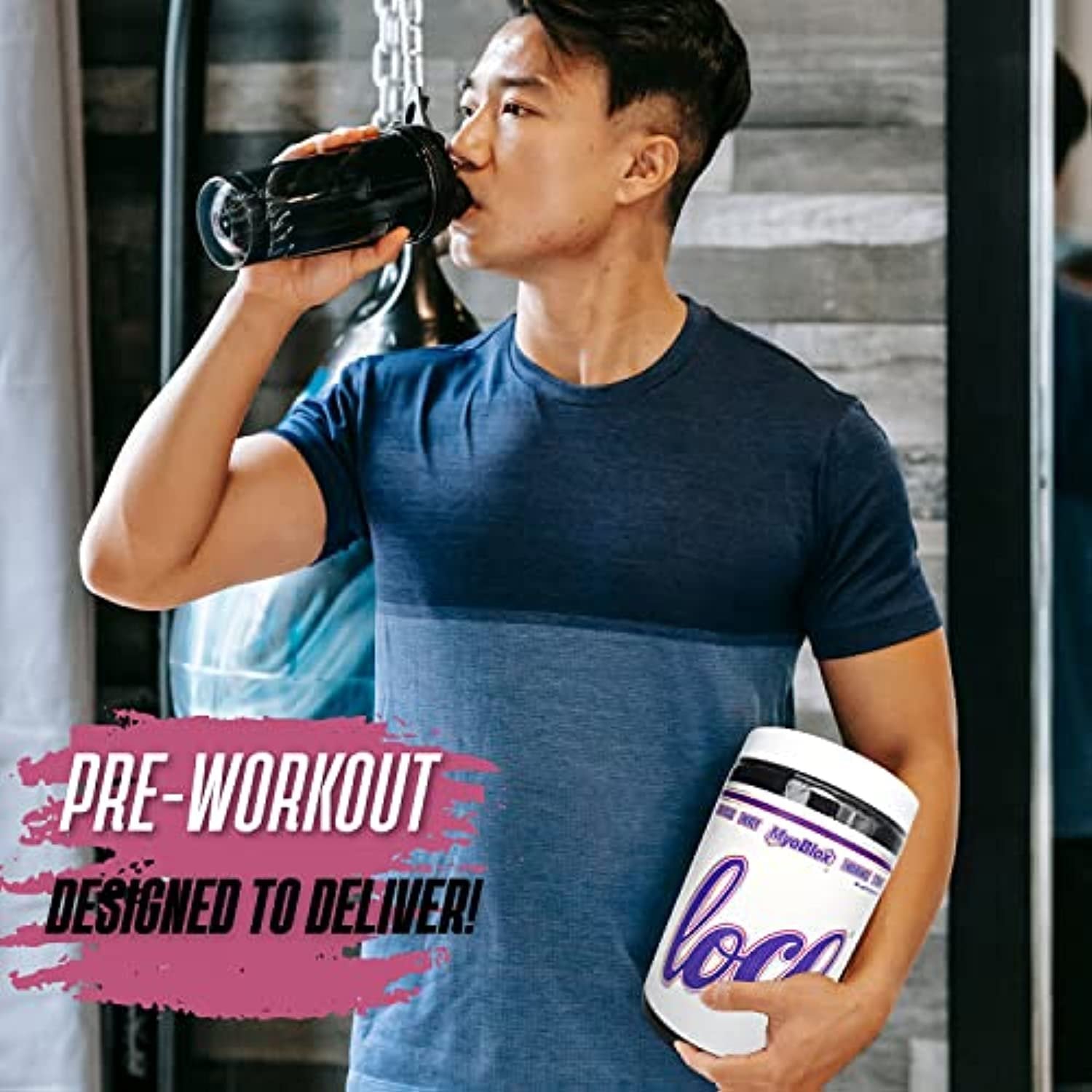 MyoBlox LOCO Pre-Workout Nitric Oxide Booster | Supports Muscle Pumps & Enhanced Vascularity | for Energy, Focus & Intensity | 400mg of Natural Caffeine per Scoop (Purple Haze) with Bonus Key Chain