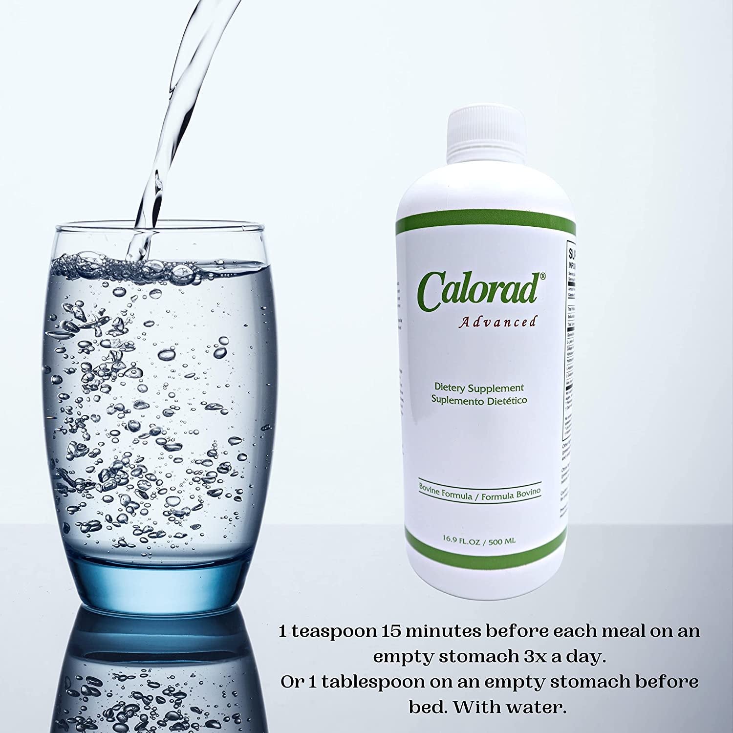 Calorad Advanced Bovine Formula, 16.9 Fl Oz  - Bovine Collagen - Liquid Collagen - Dietary Supplement - Collagen Hydrolysate - Collagen Protein - Vegetarian - Kosher - Gluten Free - 30 Servings - Pack of 1 with Keychain