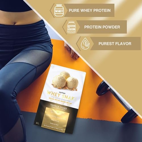 Syntrax Bundle, 2 Items Whey Shake Vanilla Shake, Native Grass-Fed Wholesome Denatured Whey Protein Concentrate with Glutamine Peptides 2 Pounds with Worldwide Nutrition Keychain