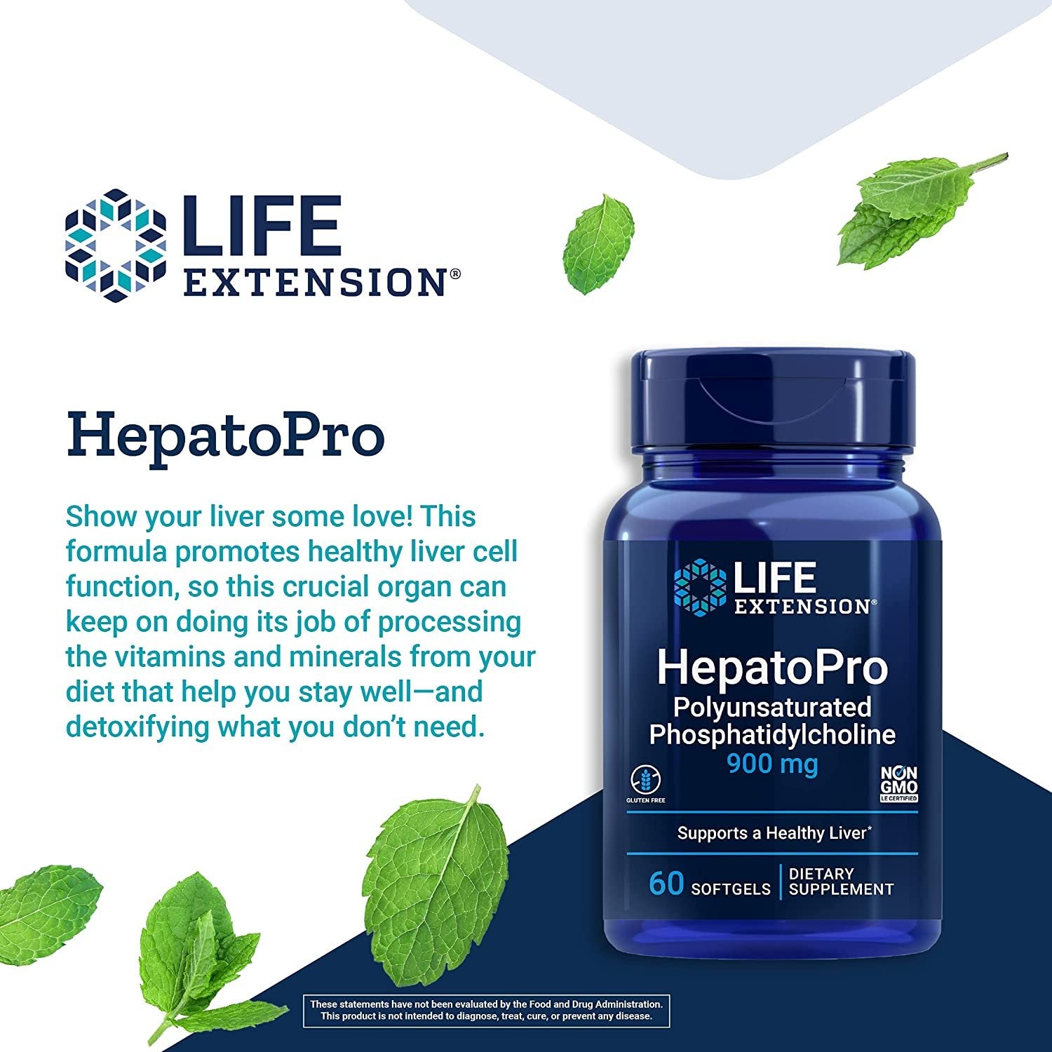 Life Extension HepatoPro Polyunsaturated Phosphatidylcholine - Phosphatidylcholine PPC Supplement Pills for Liver Health Support and Detox – Non-GMO, Gluten-Free – 60 Softgels