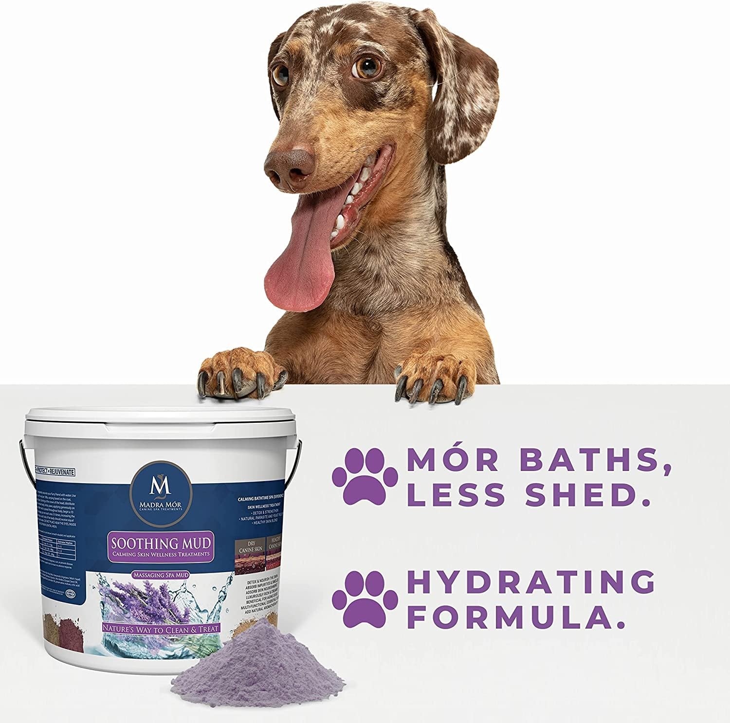 Madra Mor Massaging SPA Mud - Luxurious Dog Skin Wellness Treatment - Cleanse -  Protect - Rejuvenate - Soothing Mud - 1 Pack (7.5lb) - with Multi-Purpose Key Chain
