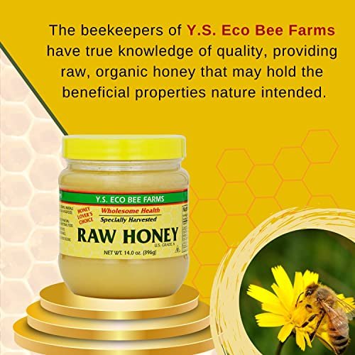 Y.S. Eco Bee Farms, Y.S. Organic Bee Farms, Wholesome Natural Raw Honey, Unpasteurized, Unfiltered, Fresh Raw State, Kosher, Pure, Natural, Healthy, Safe, Gluten Free, Specially Harvested, 14oz
