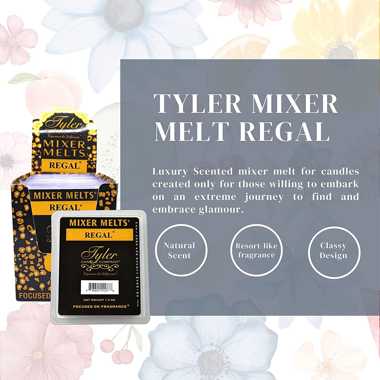 Tyler Candle Company Regal Scent Wax Melts - Soy Wax Scented Mixer Melts with Essential Oils for Wax Warmer - Pack of 4, 6 Bars per Melt Multi Purpose Key Chain