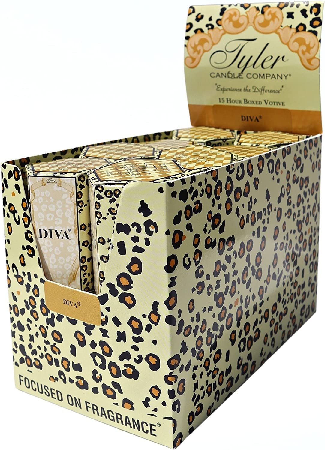 Tyler Candle Company, Diva Superior Votive Candles, Ultimate Aromatherapy Experience, Luxury Scented Candle with Essential Oils, Case of 16 Tyler Small Candles, 2 oz and 15 Hr Burn Time Each