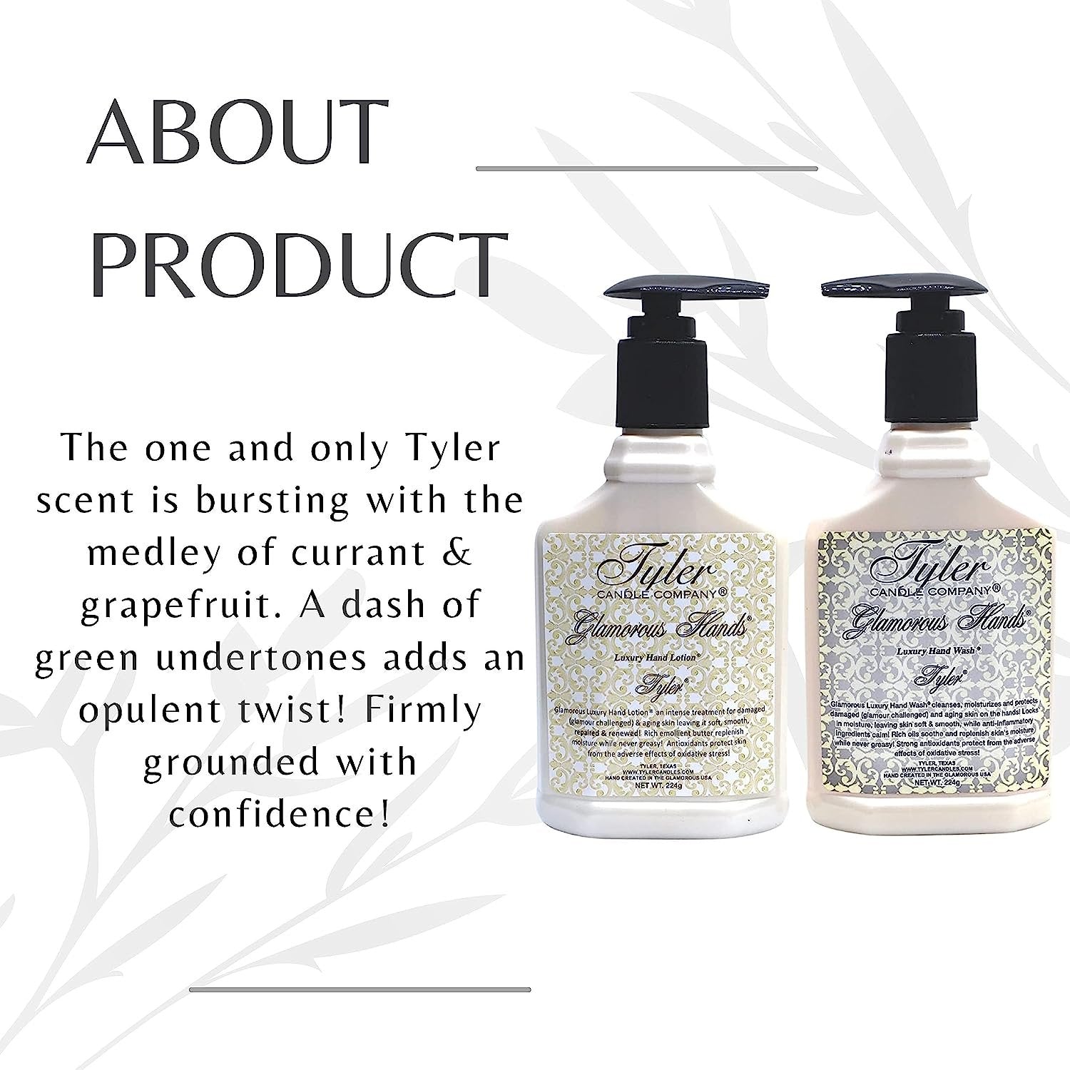 Tyler Candle Company Tyler Scented Glamorous Hand Wash and Hand Lotion Gift Set - Pack of 2 8 Oz Tyler Scented Hand Cream Pump Bottles for Skin Care w/Bonus worldwidenutrition Multi-Purpose Key Chain
