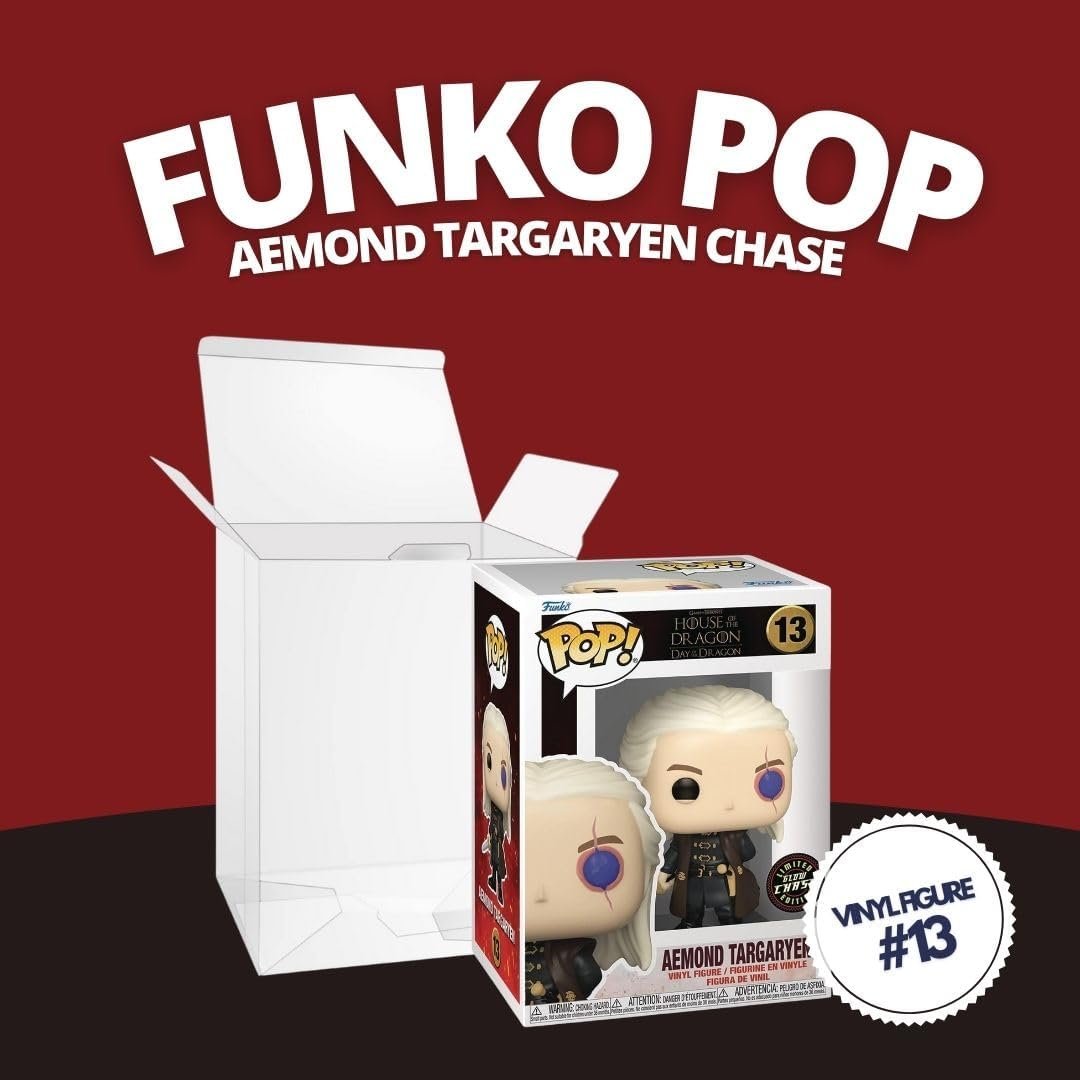 Worldwide Nutrition Bundle: Funko House of Dragon - Aemond Targaryen Multicolor, 3.75 inches Glow-in-The-Dark Chase Vinyl Figure with Compatible Box Protector Case and Multi-Purpose Key Chain