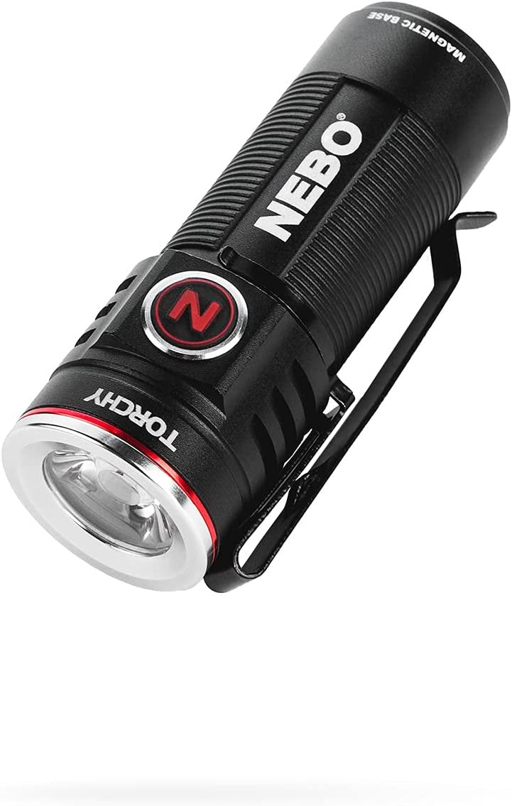 NEBO Torchy 1,000-Lumen Pocket Flashlight, LED Rechargeable Flashlight For EDC, Camping, Hunting, Hiking With 4 Light Modes, Water and Impact Resistant, Power Memory Recall, Removable Clip, Black