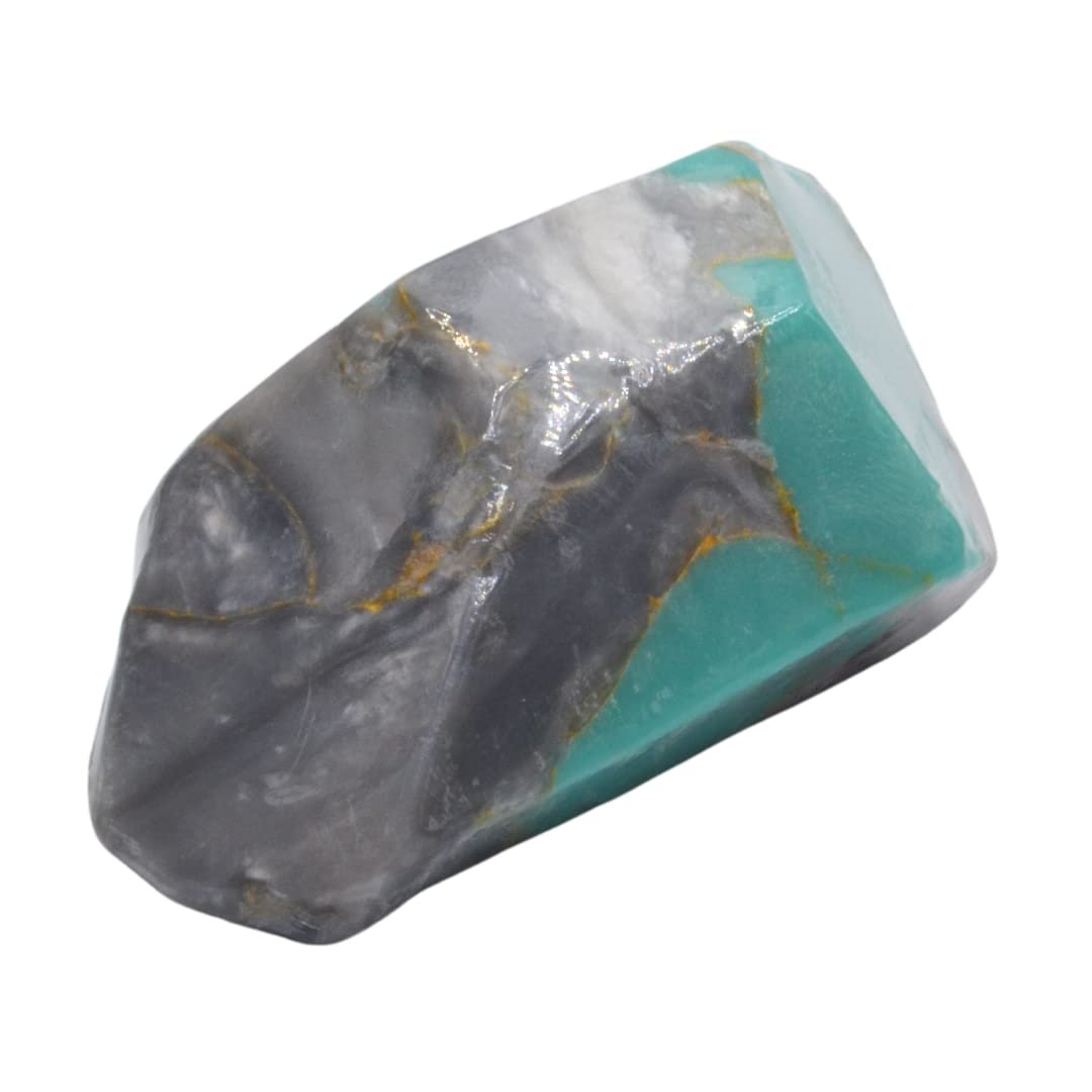 SoapRocks TS Pink Turquoise in Silver - Jewel Line - Soap That Looks Like a Rock - 6 oz Calendula Gardenia and Peach Scent