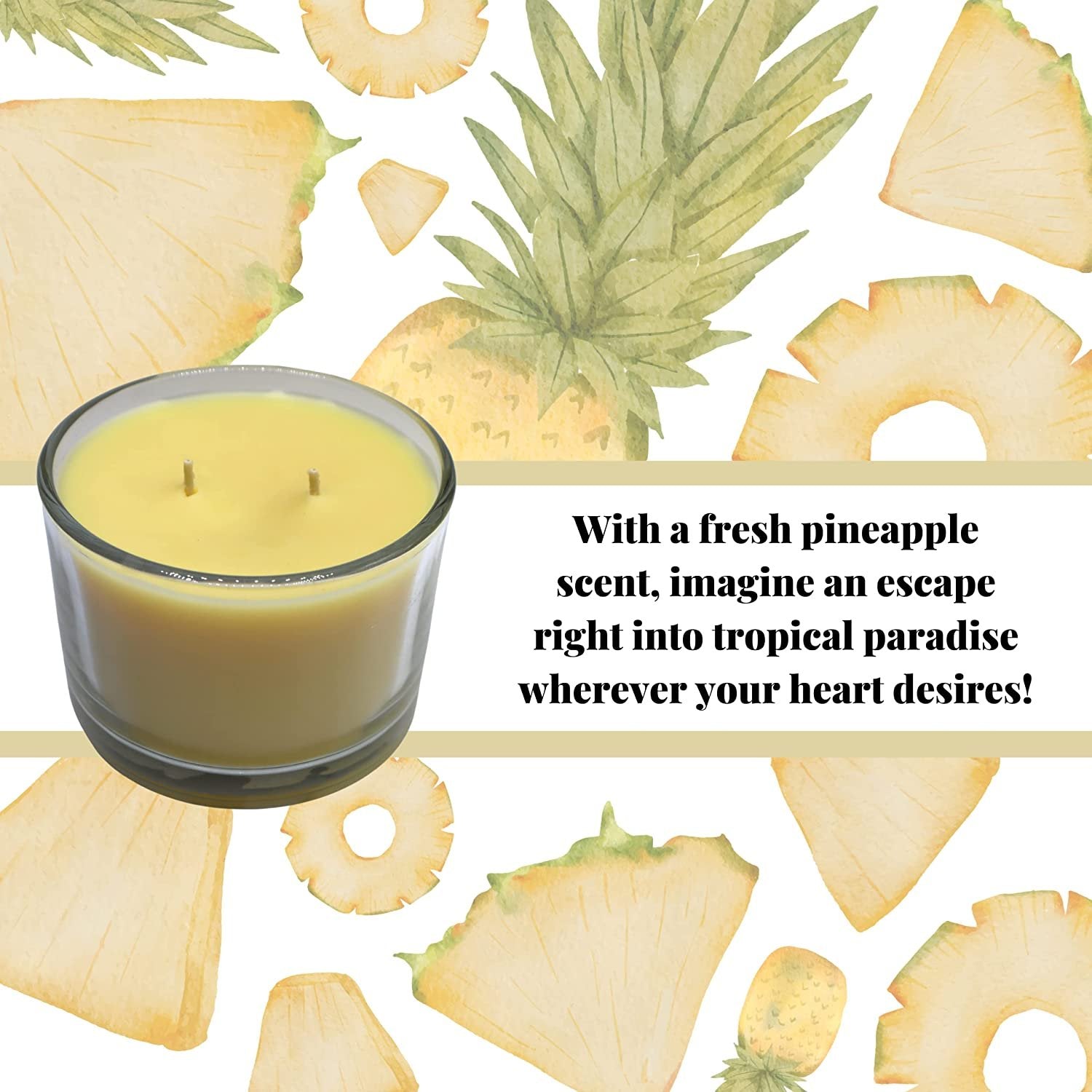 Tyler Candle Company Pineapple Crush Stature Candle - Luxury Home Fragrance Pineapple Crush Scented Candle - Stature Model Home Decor in Clear Glass Candle Holder - 16 Oz, 2 Wick Candle
