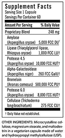 Flora - Adult Enzyme Blend, Aids in Digestion, Enhances Digestion & Absorption of Nutrients, 60 Vegetarian Capsules
