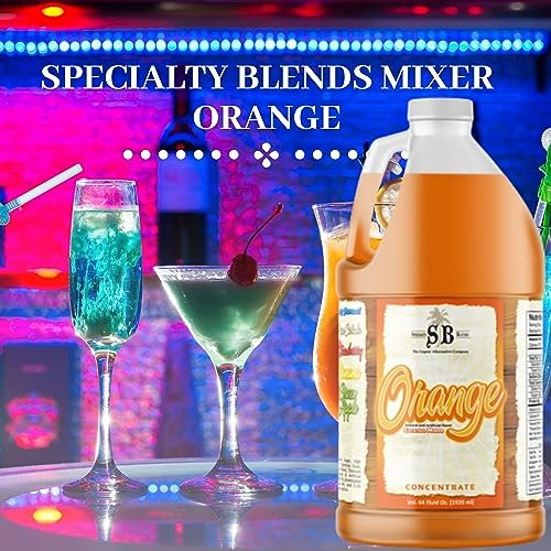 Specialty Blends Orange Flavored Syrup Cocktail Mixer Concentrate, Made with Organic Orange Flavor Syrups For Drinks, 1/2 Gallon (Pack of 1) - with Bonus Worldwide Nutrition Multi Purpose Key Chain