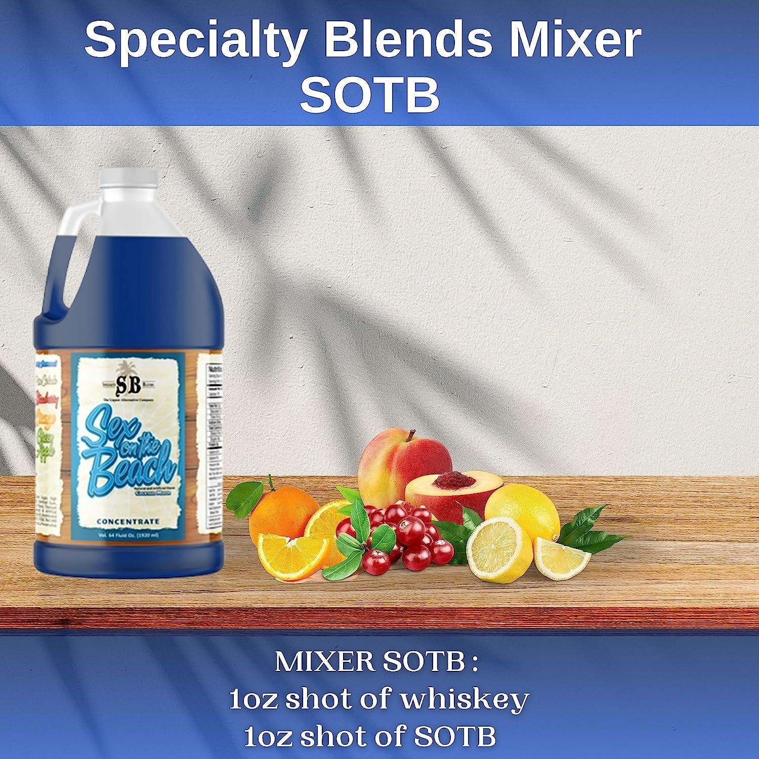 Specialty Blends SOTB Flavored Syrup Cocktail Mixer Concentrate, Made with SOTB Flavor Syrups For Drinks, 1/2 Gallon (Pack of 1) - with Bonus Worldwide Nutrition Multi Purpose Key Chain