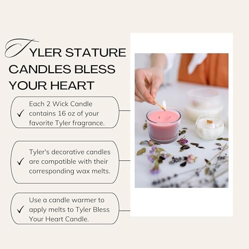 Tyler Candle Company Bless Your Heart Stature Candle - Home Fragrance Scented Candle - 16 Oz, 2 Wick Candle Stature Model Home Decor and Multi-Purpose Key Chain
