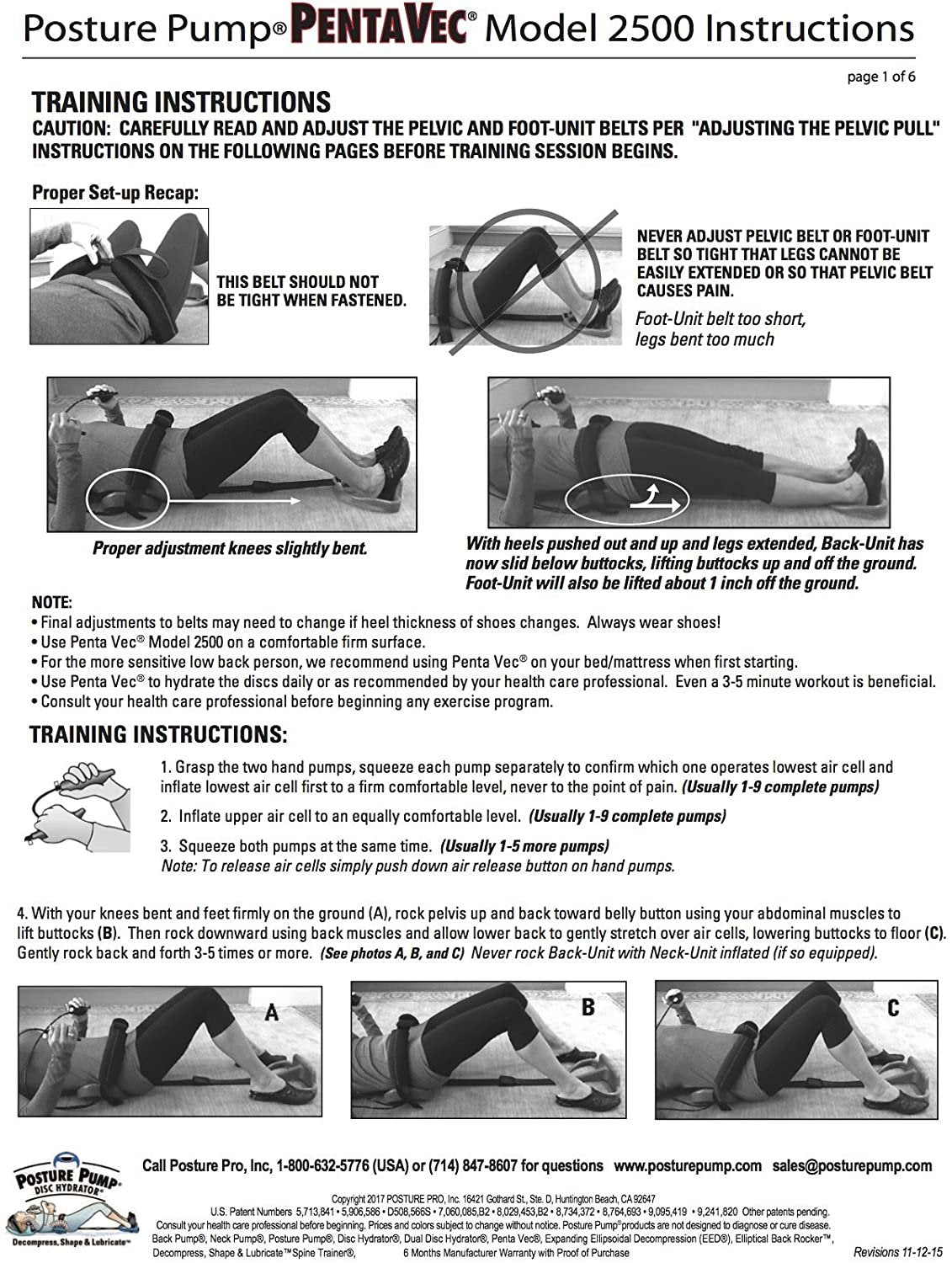 Posture Pump® Relief for Sciatica and Low Back Pain - Penta Vec® Model 2500