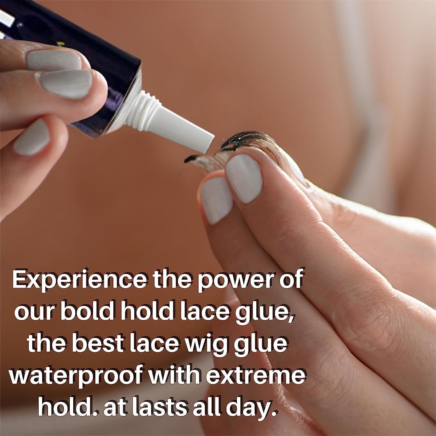 Vapon No Tape Liquid Hair Glue Adhesive - Waterproof, Very Strong Hold, Ideal Bold Hold Lace Glue - 1.0oz with Bonus Worldwide Nutrition Multi-Purpose Key Chain