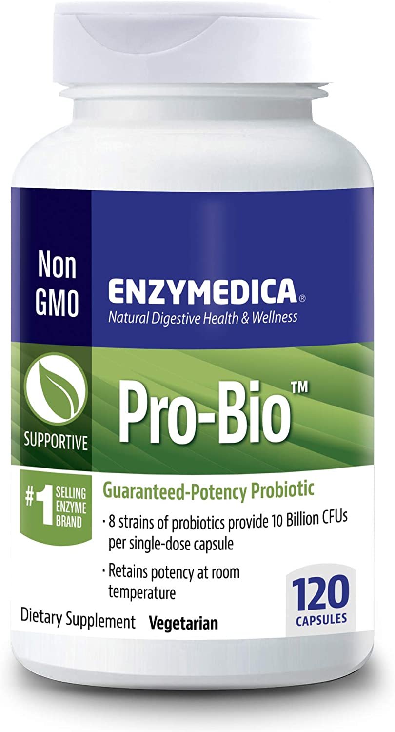 Enzymedica, Pro-Bio, Shelf Stable Probiotic for Healthy Digestion, 10 Billion CFU, 120 Capsules