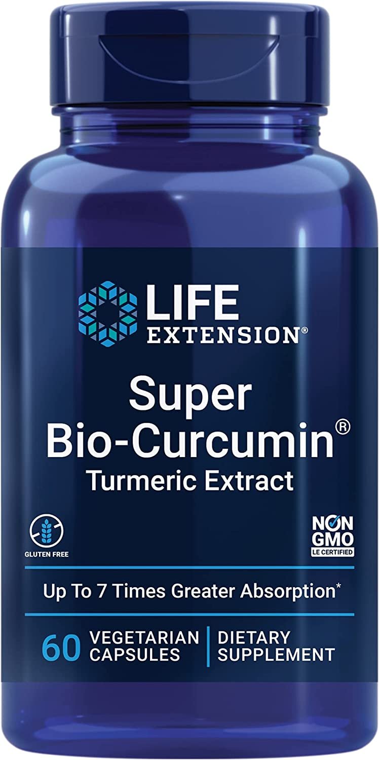 Life Extension Super Bio-Curcumin Turmeric Extract – Highly-Absorbable Curcumin for Whole-Body Health Support – Gluten-Free, Non-GMO, Vegetarian – 60 Vegetarian Capsules