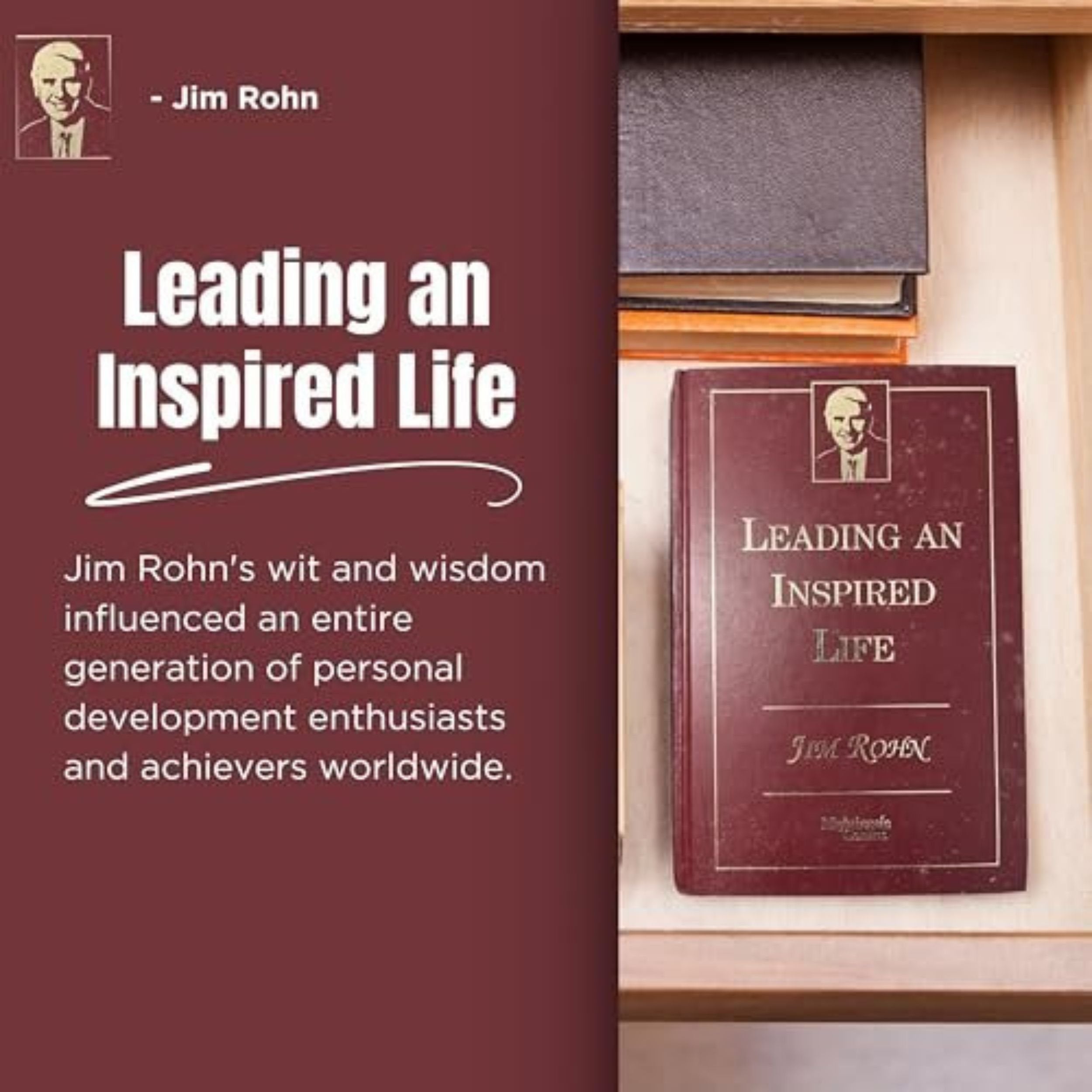 Leading an Inspired Life - Jim Rohn's Transformative Wisdom and Timeless Legacy Influential Book and Multi-Purpose Key Chain