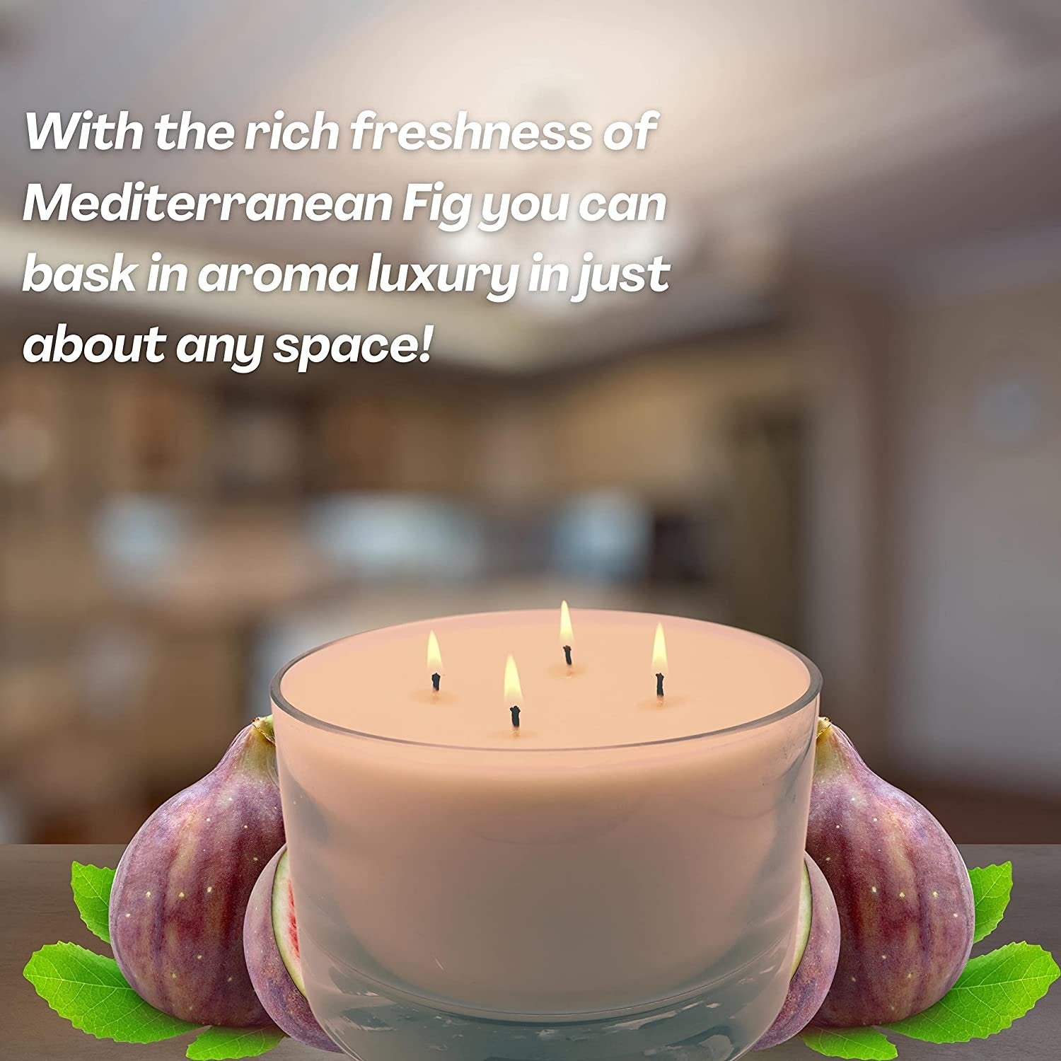 Tyler Candle Company 40 oz Mediterranean Fig Scented Candle | 4 Wick Large Candle | 220 Hr Burn | Decorative Candles | Home Decor Gift for Women & Men w Worldwide Nutrition Multi Purpose Key Chain