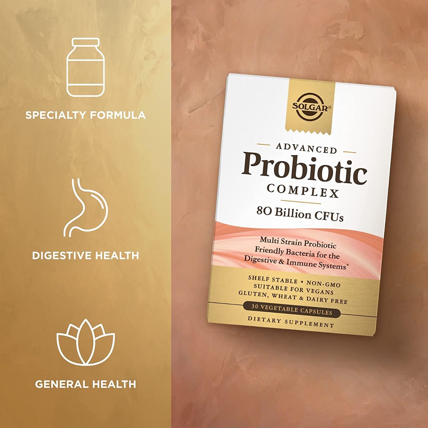 Solgar Probi Plus Enzyme Complex, 30 Capsules - 20 Billion CFU Probiotic Plus Enzymes - Once Daily - Clinically-Studied to Alleviate Occasional Gas & Bloating - Non-GMO & Dairy Free, 30 Servings