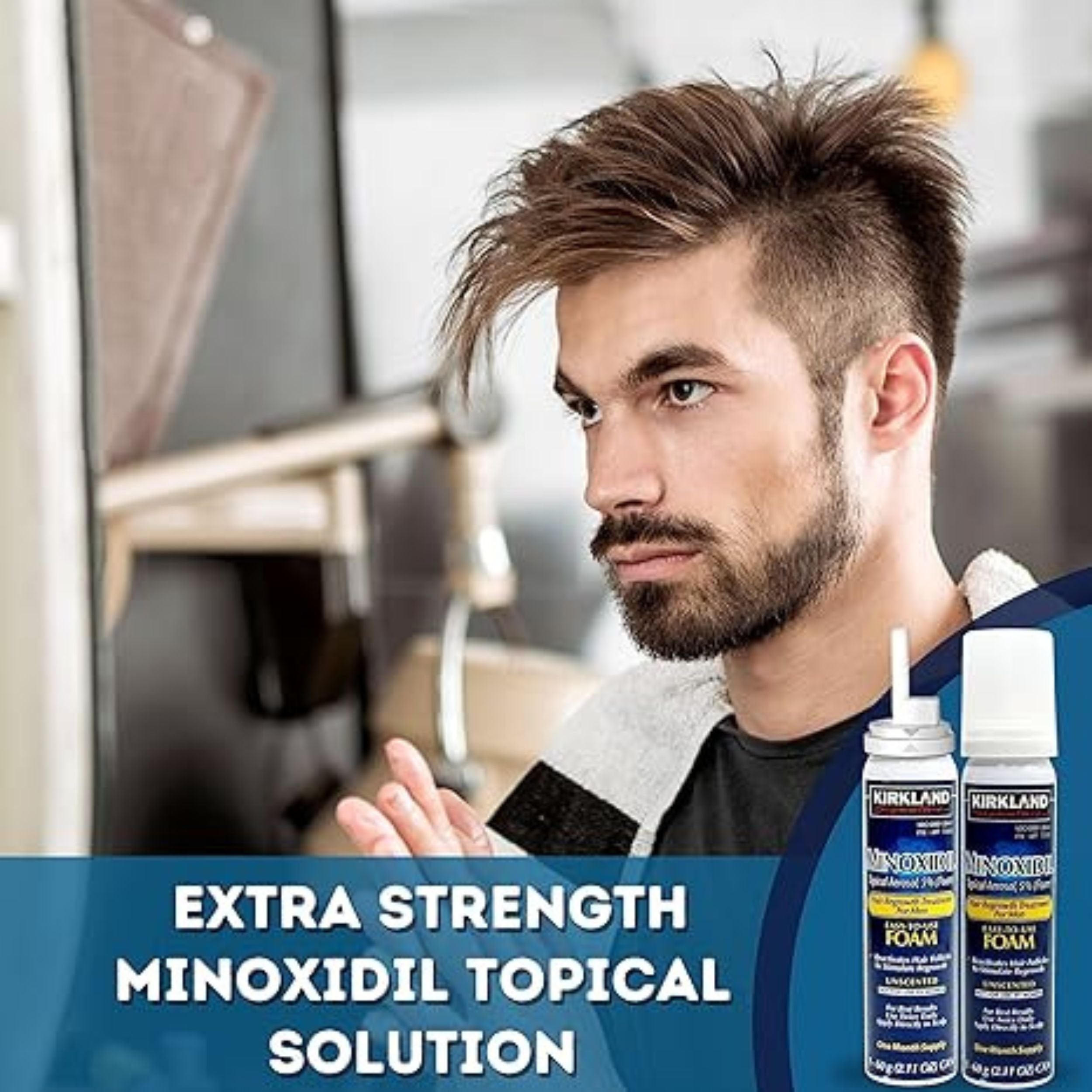 KIRKLAND Minoxidil - 6 Months Topical Aerosol 5% Foam - 6 Count Hair Regrowth Treatment