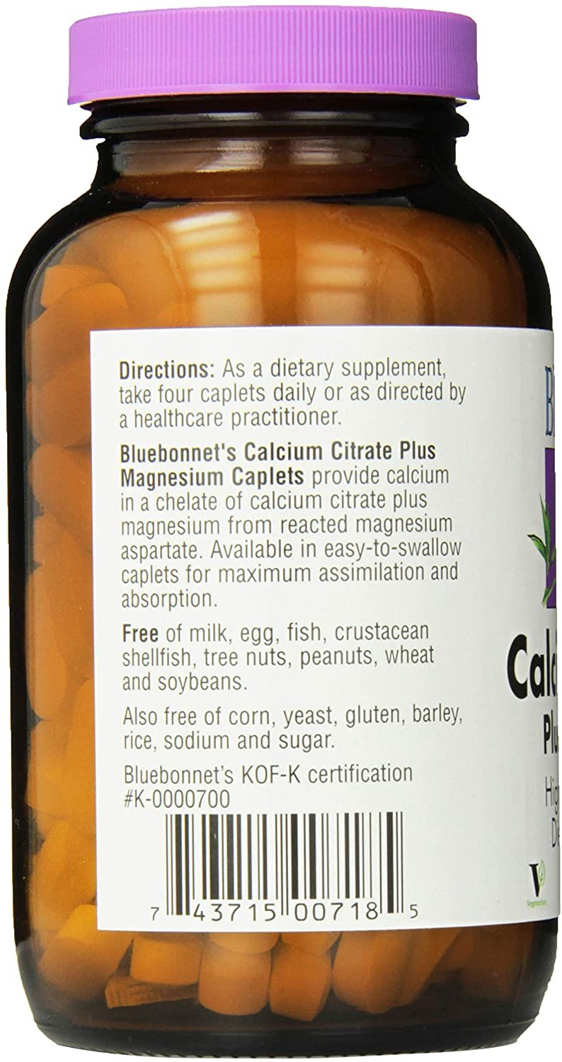 BlueBonnet Calcium Plus Magnesium Caplets, 180 Count