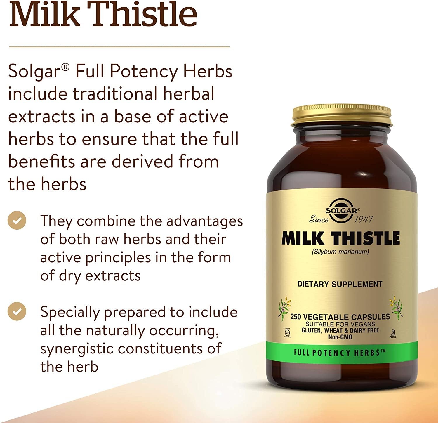 Solgar - Full Potency Milk Thistle, 250 Vegetable Capsules