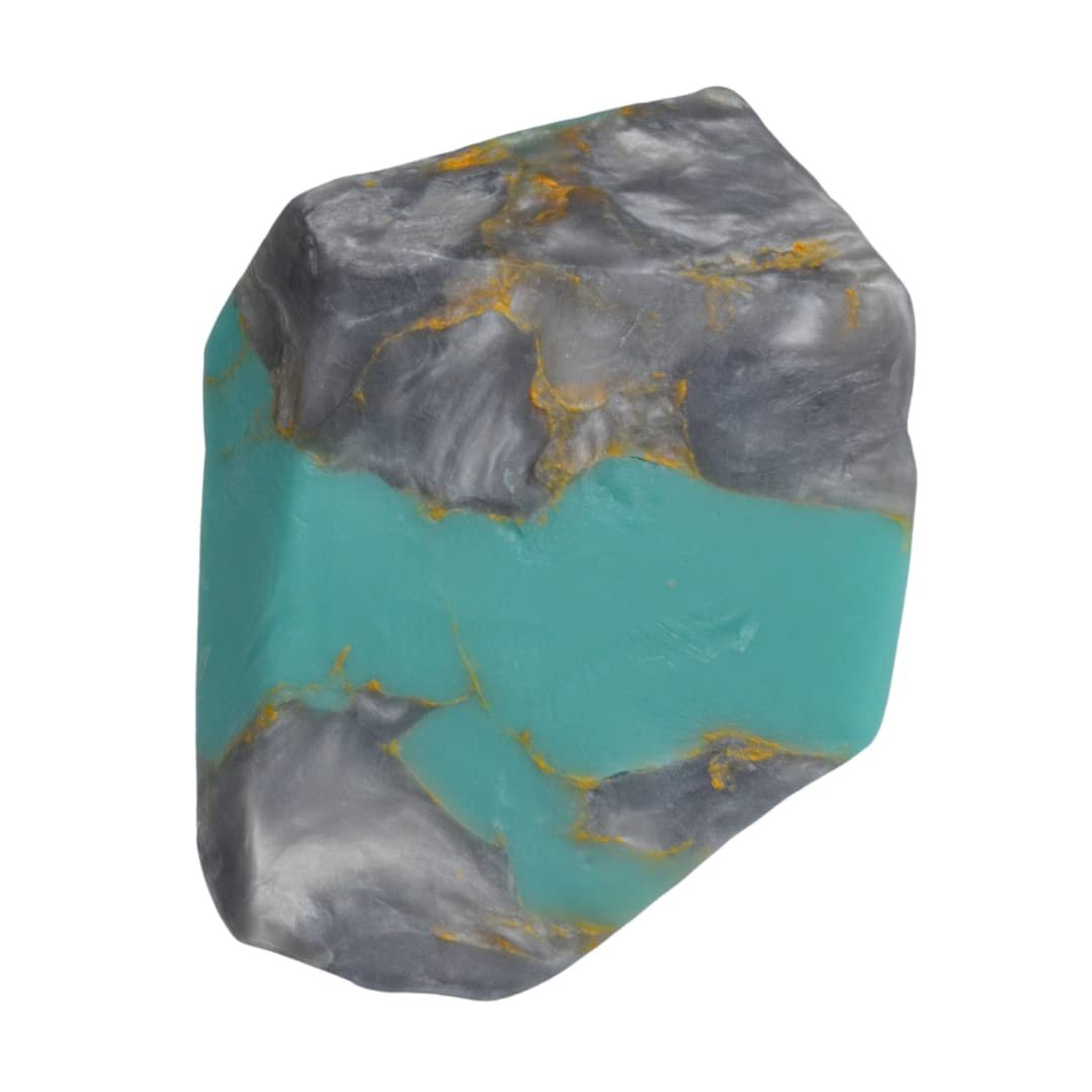 SoapRocks TS Pink Turquoise in Silver - Jewel Line - Soap That Looks Like a Rock - 6 oz Calendula Gardenia and Peach Scent