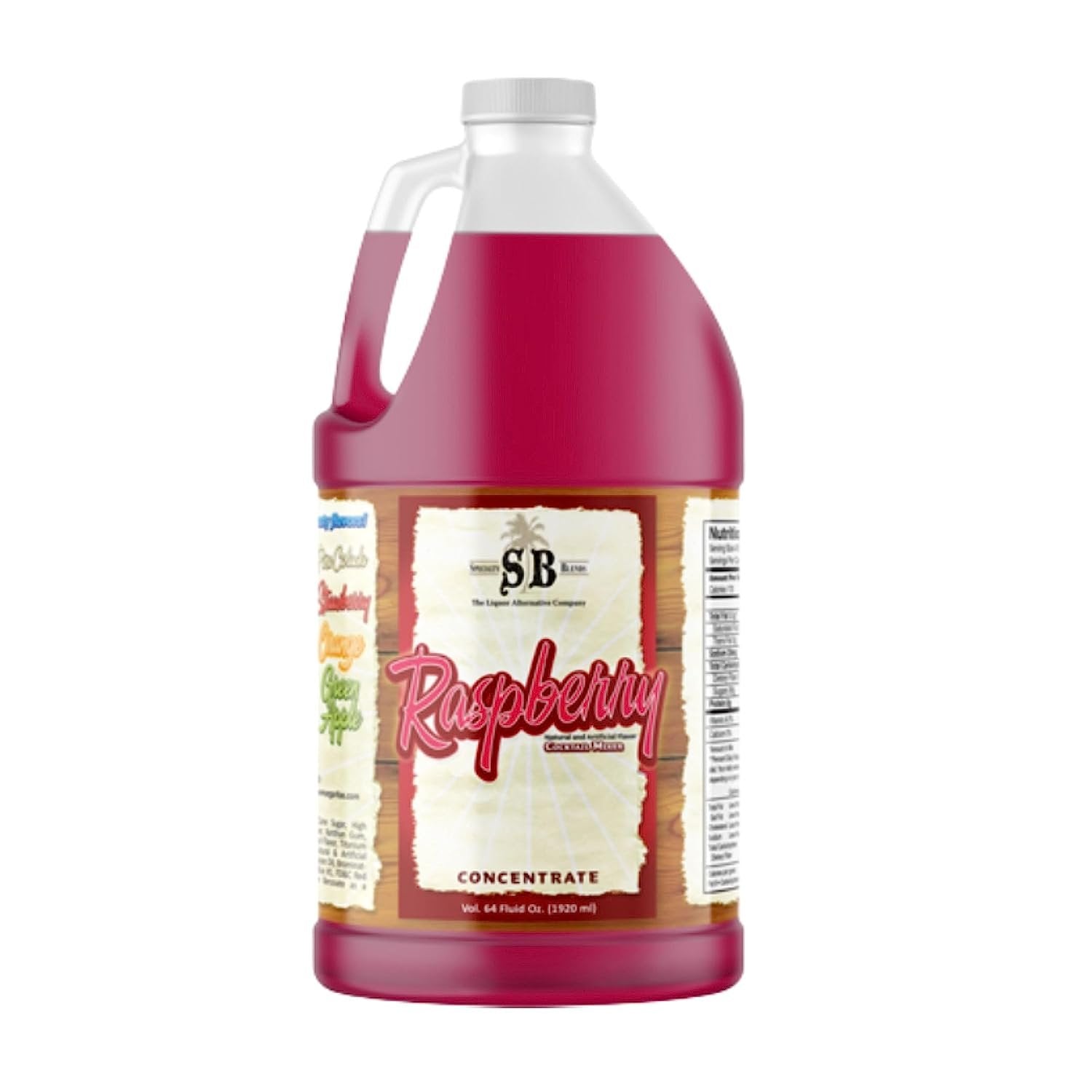 Specialty Blends Raspberry Flavored Syrup Cocktail Mixer Concentrate, Made with Organic Raspberry Flavor Syrups For Drinks, 1/2 Gallon, Pack of 1 - w/ Bonus Worldwide Nutrition Multi Purpose Key Chain