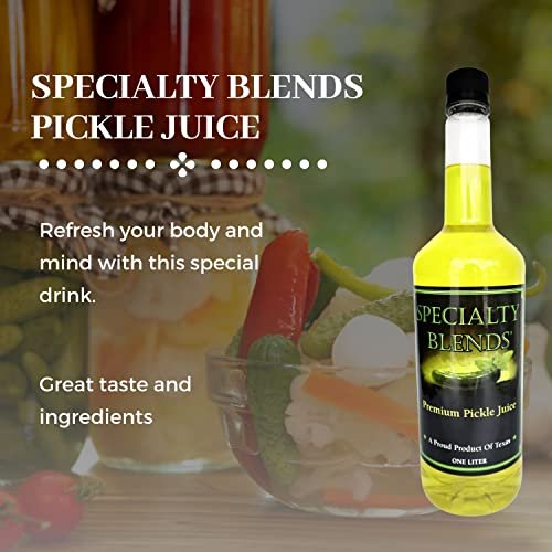 Specialty Blends Pickle Juice - Premium Pickle Juice for Leg Cramps, Freeze Pops, Drink Mixer, Gluten Free, Keto Friendly, Natural Electrolyte (2 Pack) 1L with Bonus Key Chain