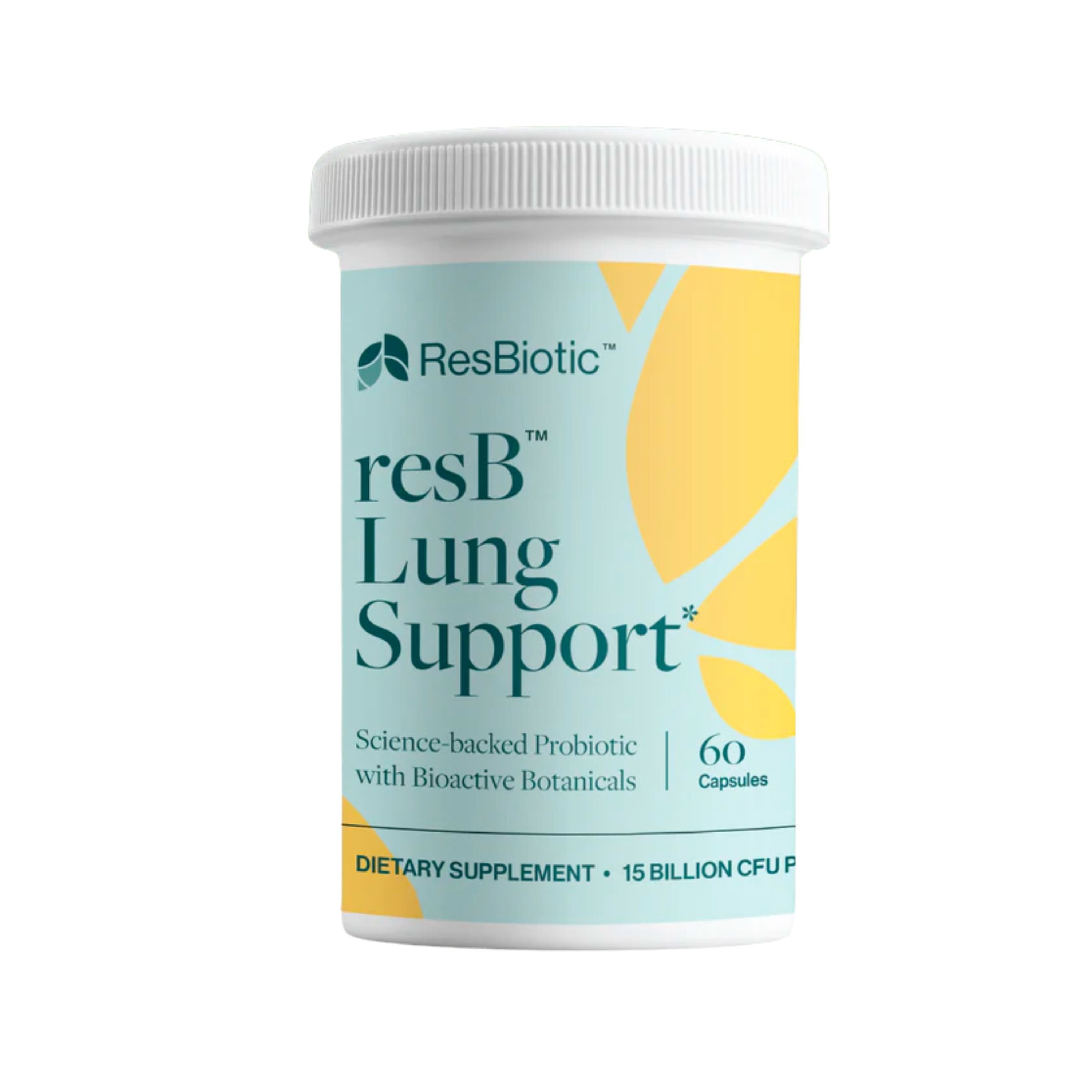 ResBiotic resB Lung Support – Probiotics for Lung Health for Women & Men – Doctor Formulated, Science Backed, Supports Digestion, Immune Function, and Lung Health with Bioactive Botanicals – 60 Capsules per Bottle