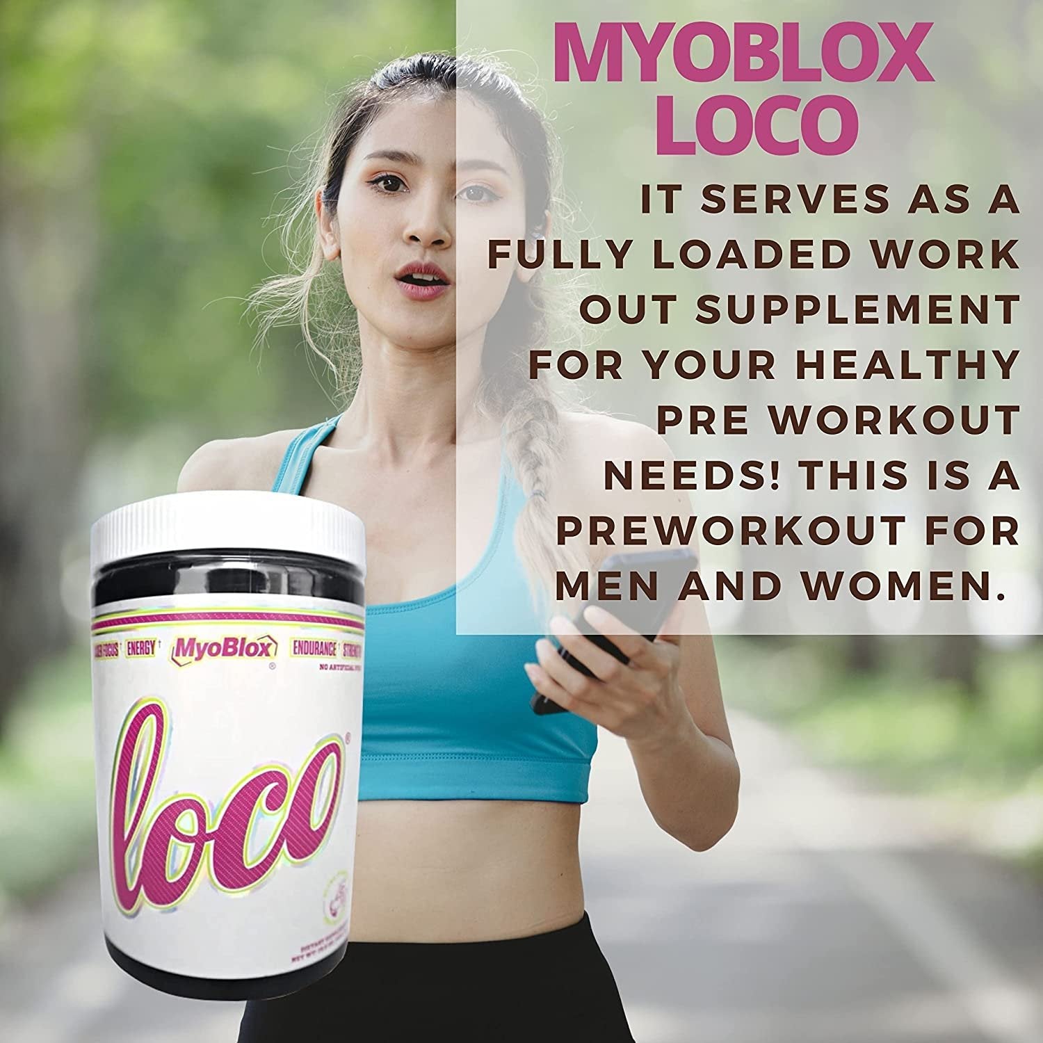 MyoBlox LOCO Pre-Workout Nitric Oxide Booster | Supports Muscle Pumps & Enhanced Vascularity | for Energy, Focus & Intensity | 400mg of Natural Caffeine per Scoop (Melon Drop) with Bonus Key Chain