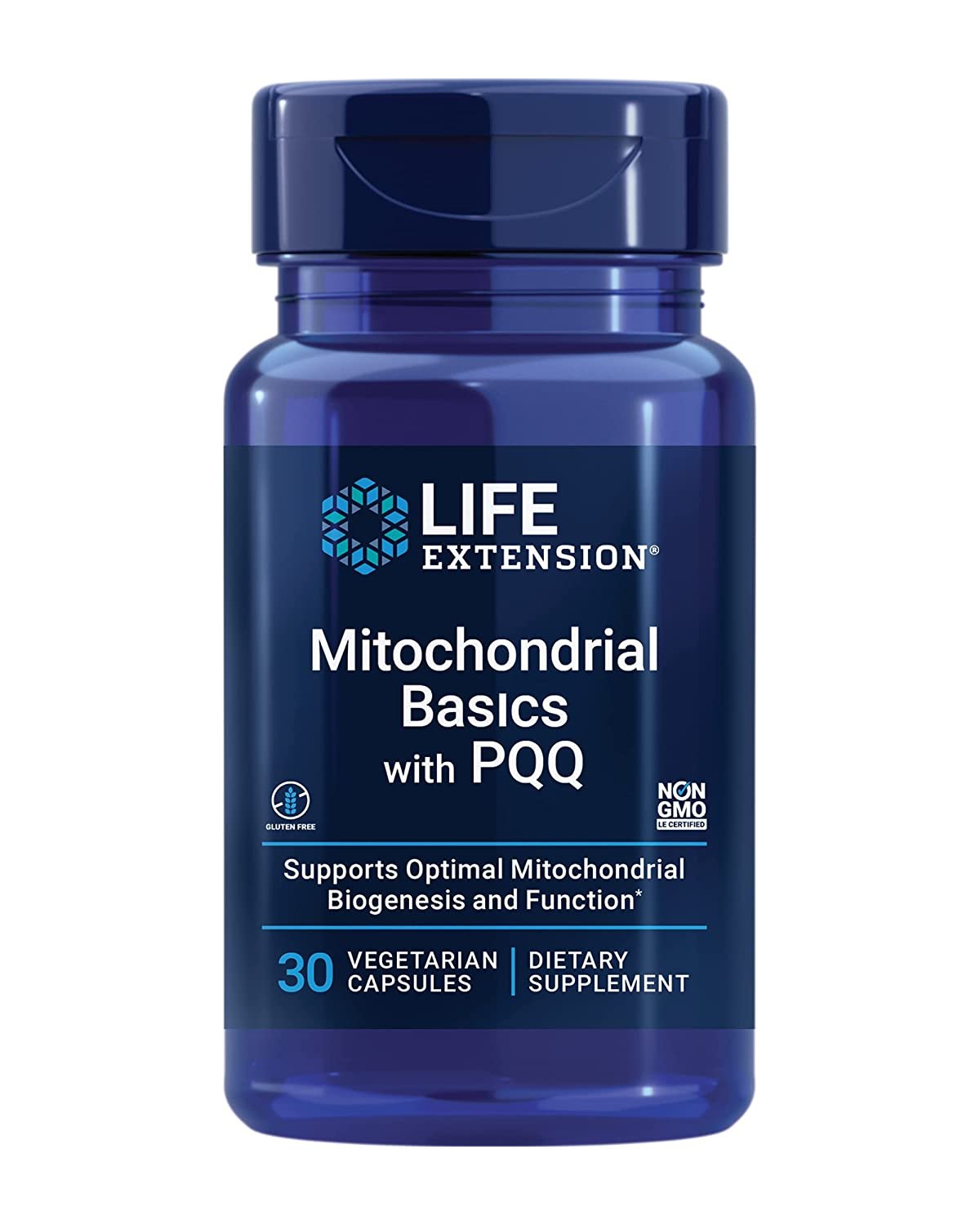 Life Extension Mitochondrial Basics with PQQ -L-Taurine, R-Lipoic Acid, and PPQ Supplement Pills for Cellular Energy Support, Brain and Heart Health – Gluten-Free, Non-GMO – 30 Capsules