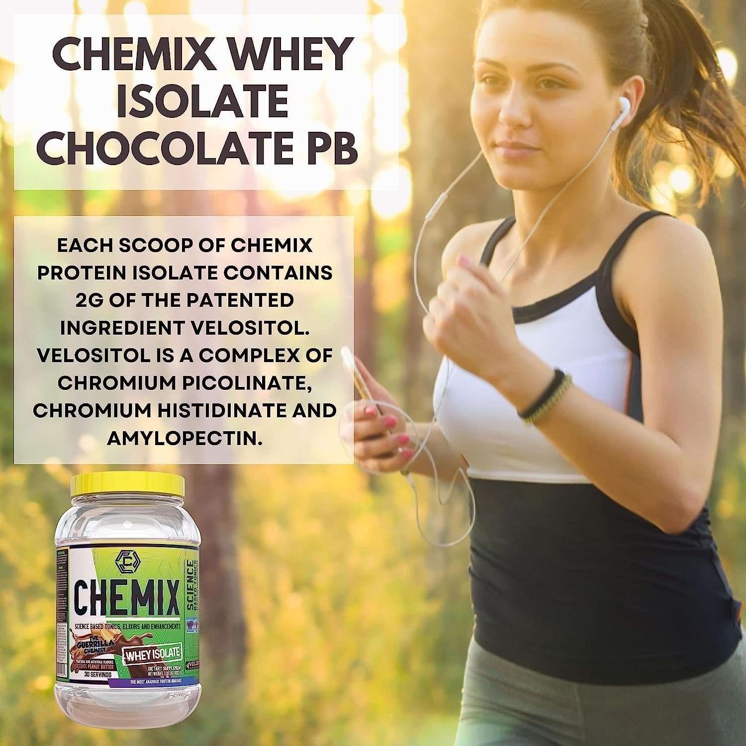 Chemix Whey Protein Isolate Chocolate Peanut Butter Flavor- Pure Whey Protein Powder 2Lb (30 Servings) - with Bonus worldwidenutrition Multi Purpose Key Chain