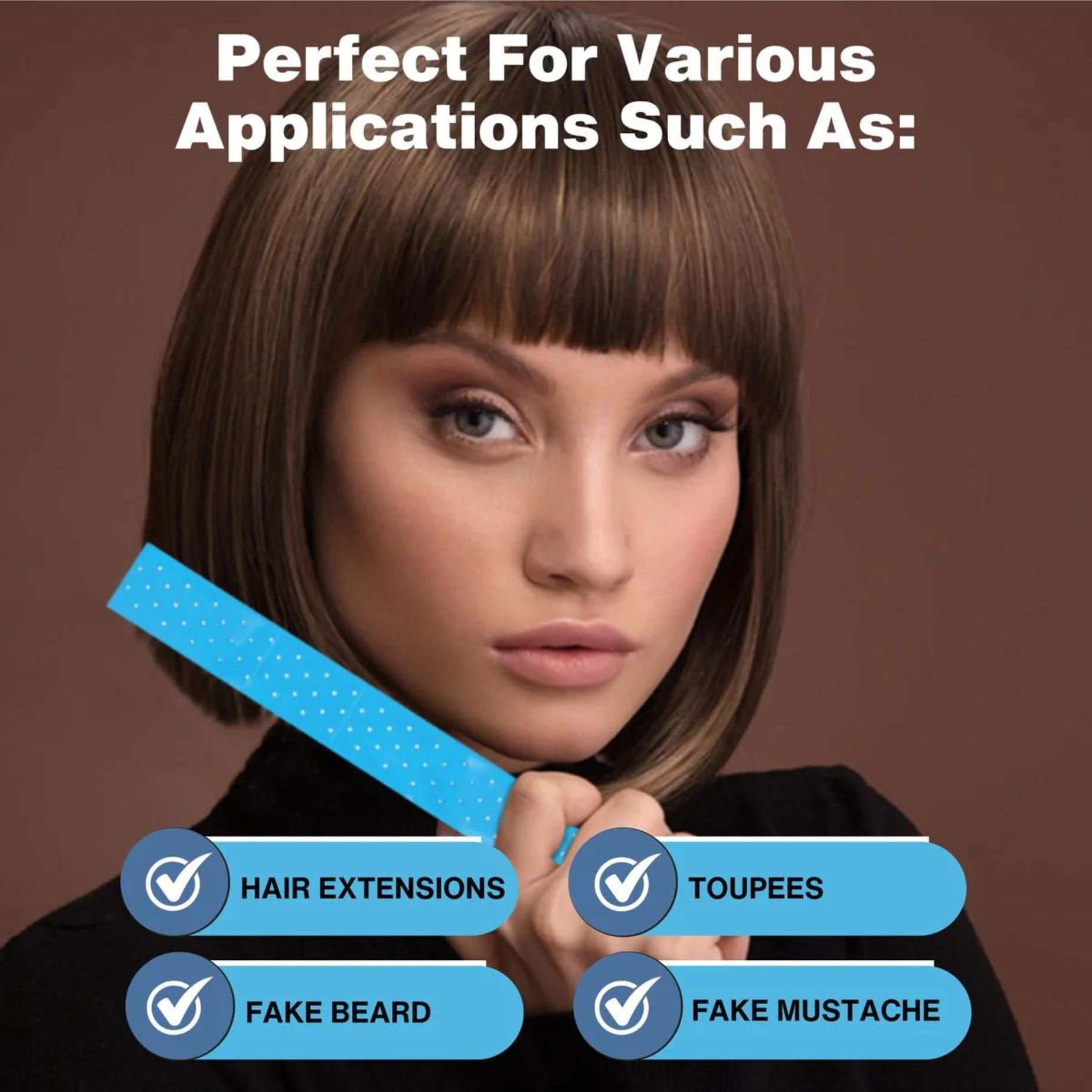 Worldwide Nutrition Bundle: Vapon Topstick Blue HP - Ultra Hold, Durability, and Breathable Comfort Double Sided Tape for Lace Wigs, Toupees, and Hair Extensions - 100 Sheets with Keychain