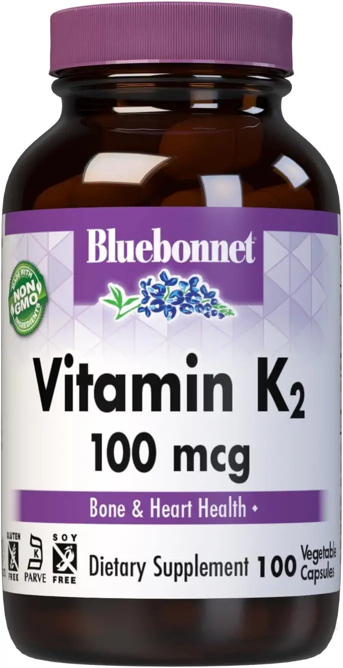 BlueBonnet Vitamin K2 Vegetarian Capsules, 100 Count